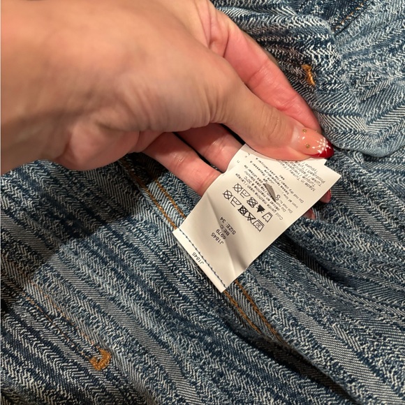 Ganni Blue Denim Jean Jacket with Gold Buttons - Picture 10 of 11